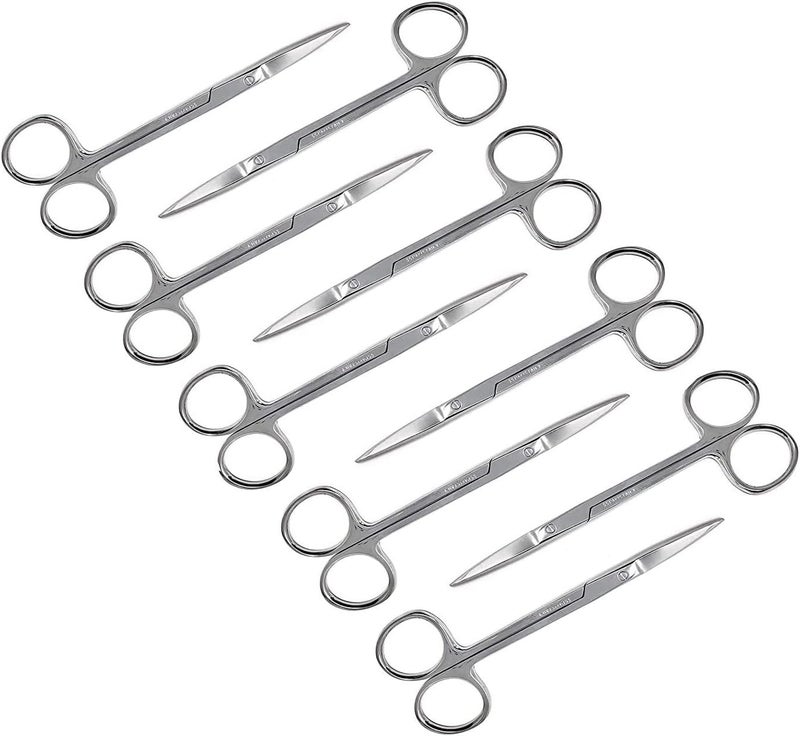 MedTool Iris Micro Dissecting Lab Sharp Scissors, 4.5" Fine Point Straight, Stainless Steel (Pack of 10) - Image 1